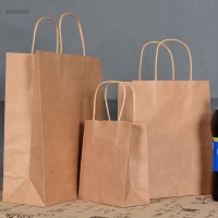 Wholesale Various Color Printed Carrier Kraft Paper Bags for Food