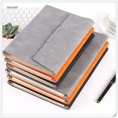 Chinese Factory Custom Hardcover Folder Style Leather Journal Diary Notebook with Clasp