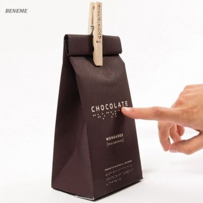 Horizontal Style Personalized Chocolate Packaging Small Paper Bags