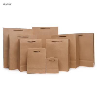 High Grade Bulk Custom Takeout Food Packaging Brown Paper Bags Kraft