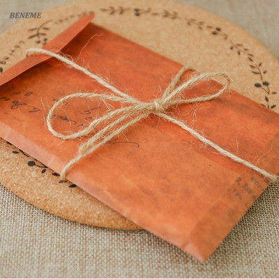 High Quality Old Style Yellow Kraft Paper Gift Envelope with String